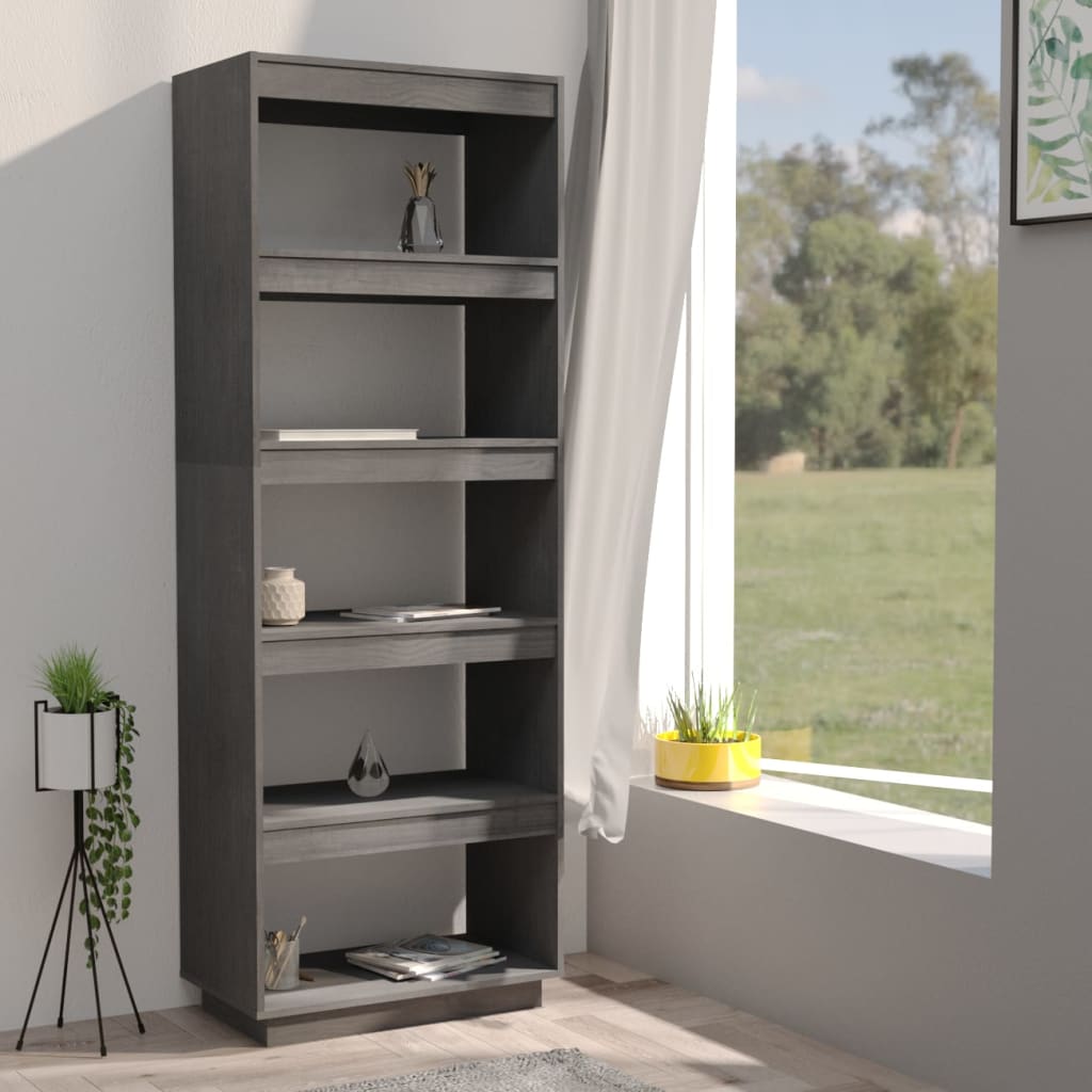 Bibliothèque/Séparateur de pièce Gris 60x35x167 cm Pin massif - XIOS
