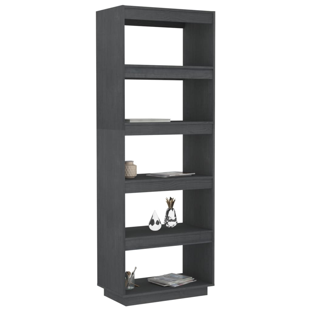 Bibliothèque/Séparateur de pièce Gris 60x35x167 cm Pin massif - XIOS