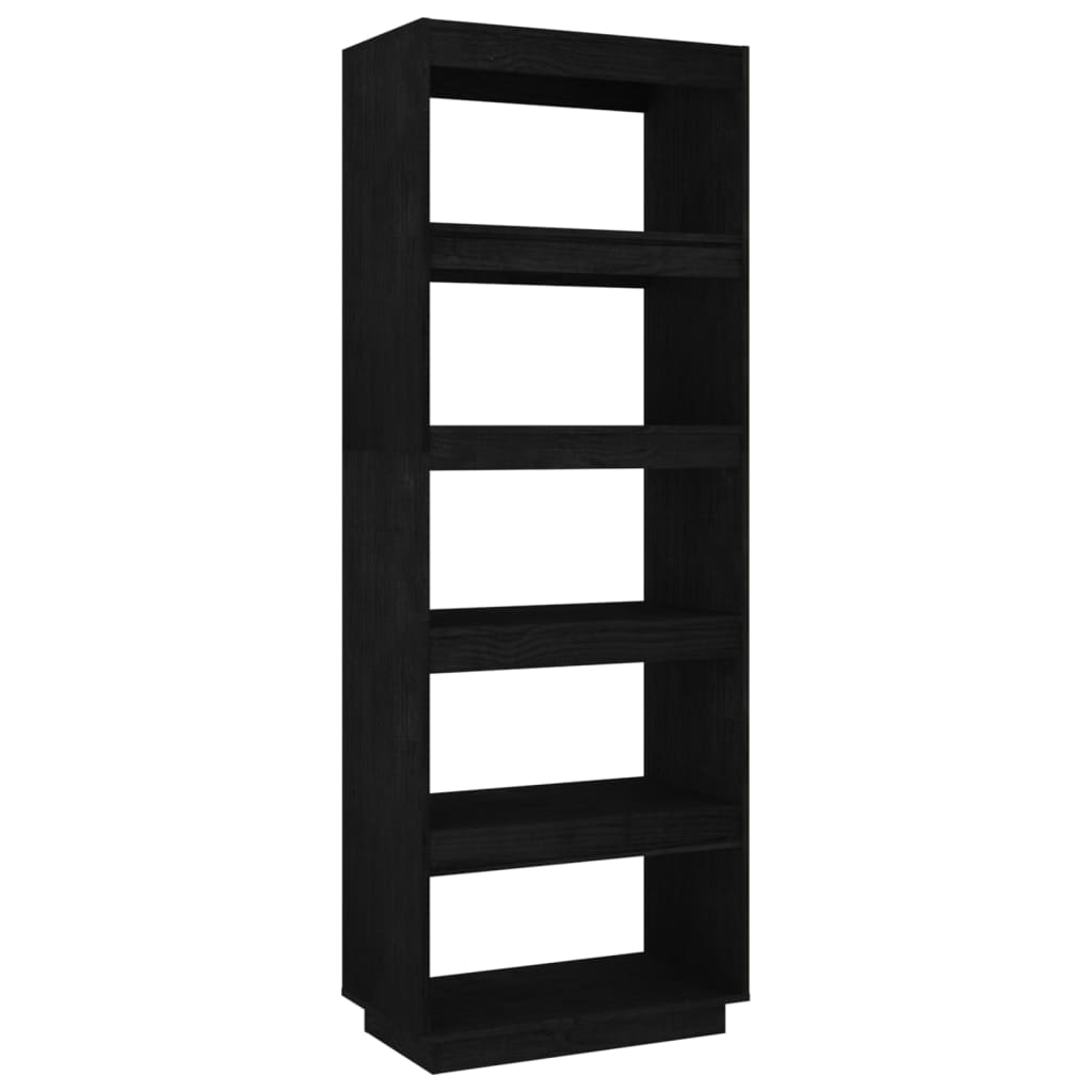 Bibliothèque/Séparateur de pièce Noir 60x35x167 cm Pin massif - XIOS