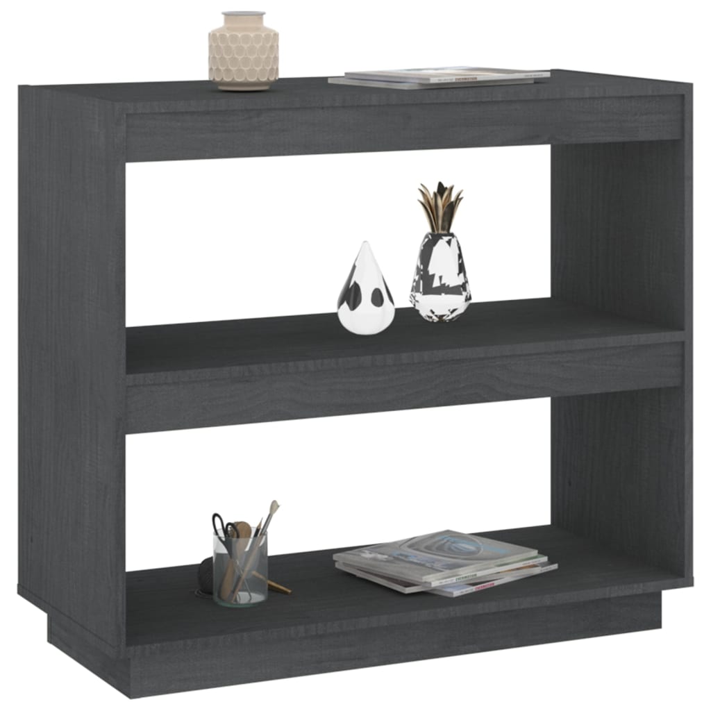Bibliothèque Gris 80x35x71 cm Bois de pin massif - XIOS