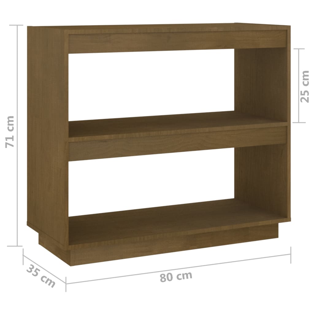 Bibliothèque Marron miel 80x35x71 cm Bois de pin massif - XIOS