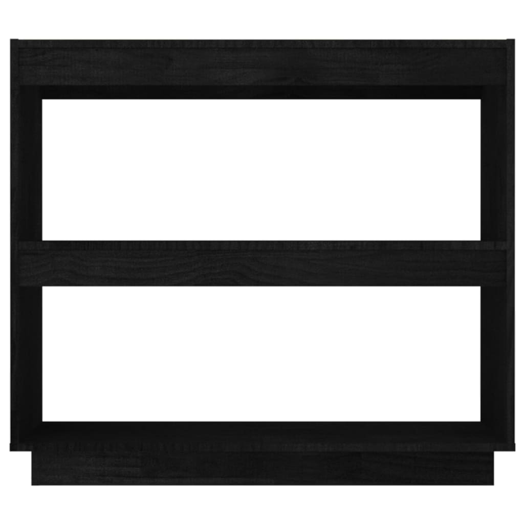 Bibliothèque Noir 80x35x71 cm Bois de pin massif - XIOS