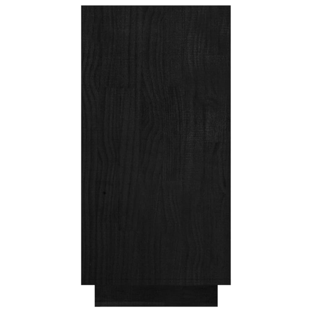 Bibliothèque Noir 80x35x71 cm Bois de pin massif - XIOS