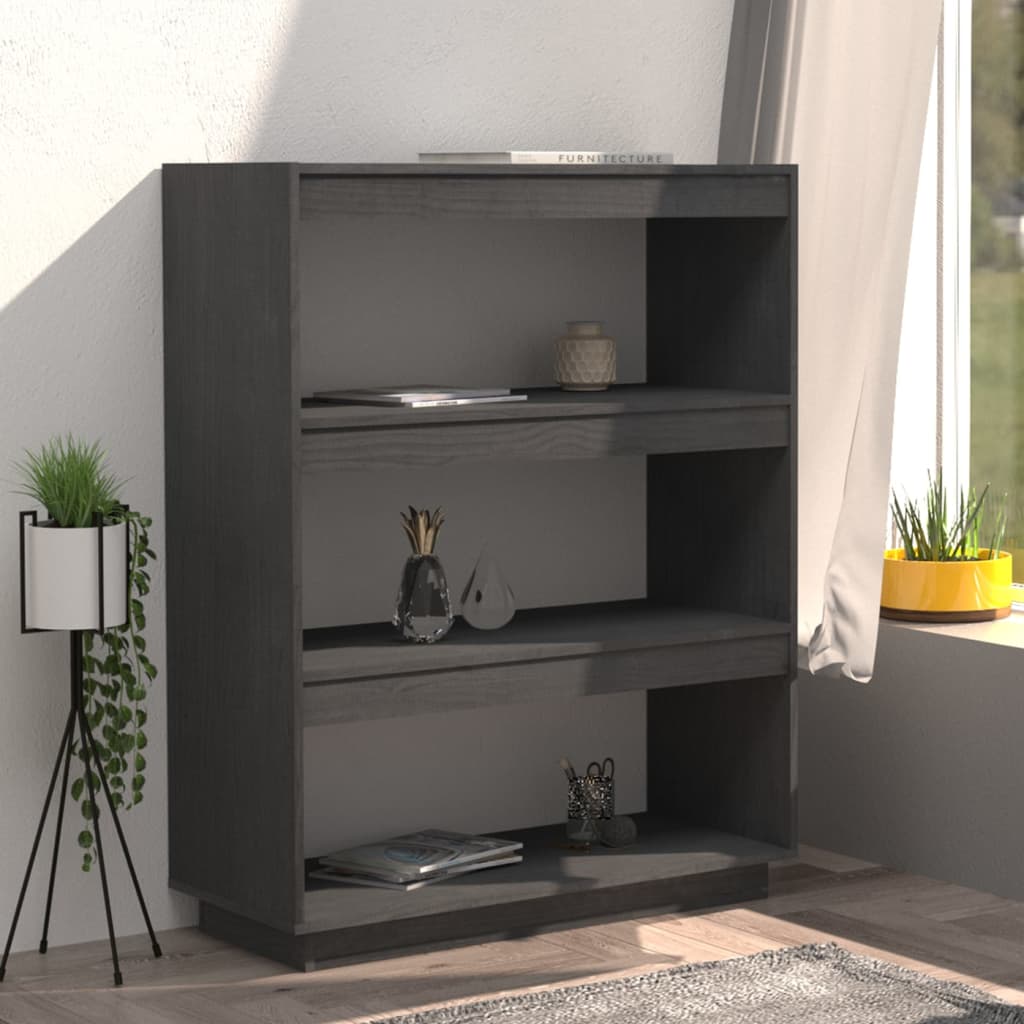 Bibliothèque/Séparateur de pièce Gris 80x35x103 cm Pin massif - XIOS