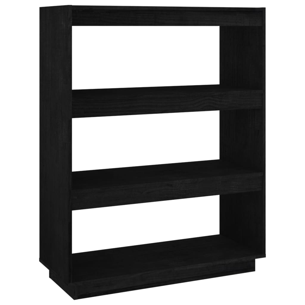Bibliothèque/Séparateur de pièce Noir 80x35x103 cm Pin massif - XIOS