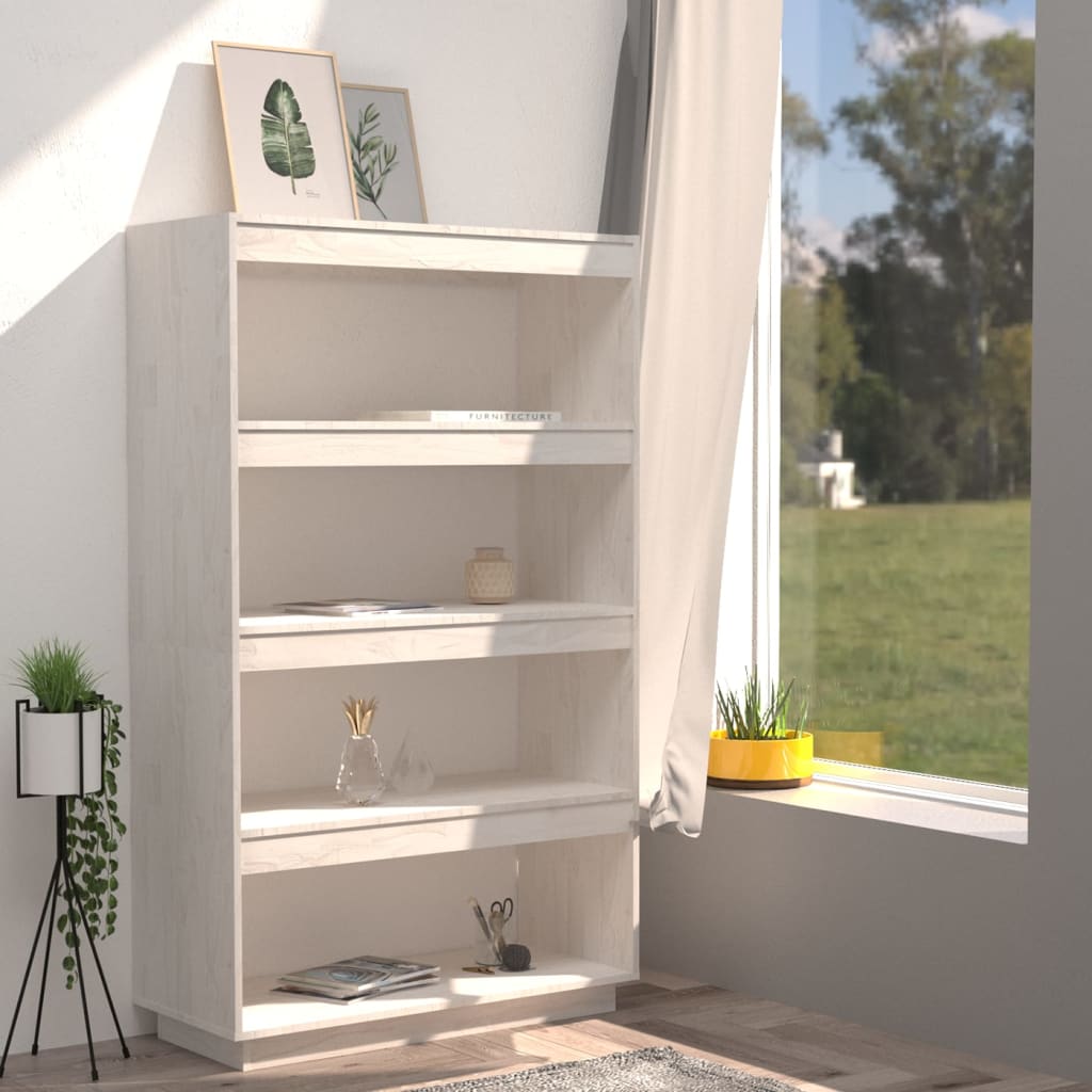 Bibliothèque/Séparateur de pièce Blanc 80x35x135 cm Pin massif - XIOS