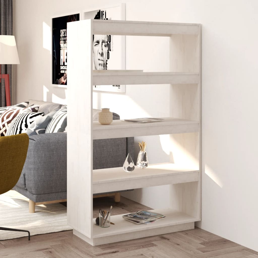 Bibliothèque/Séparateur de pièce Blanc 80x35x135 cm Pin massif - XIOS