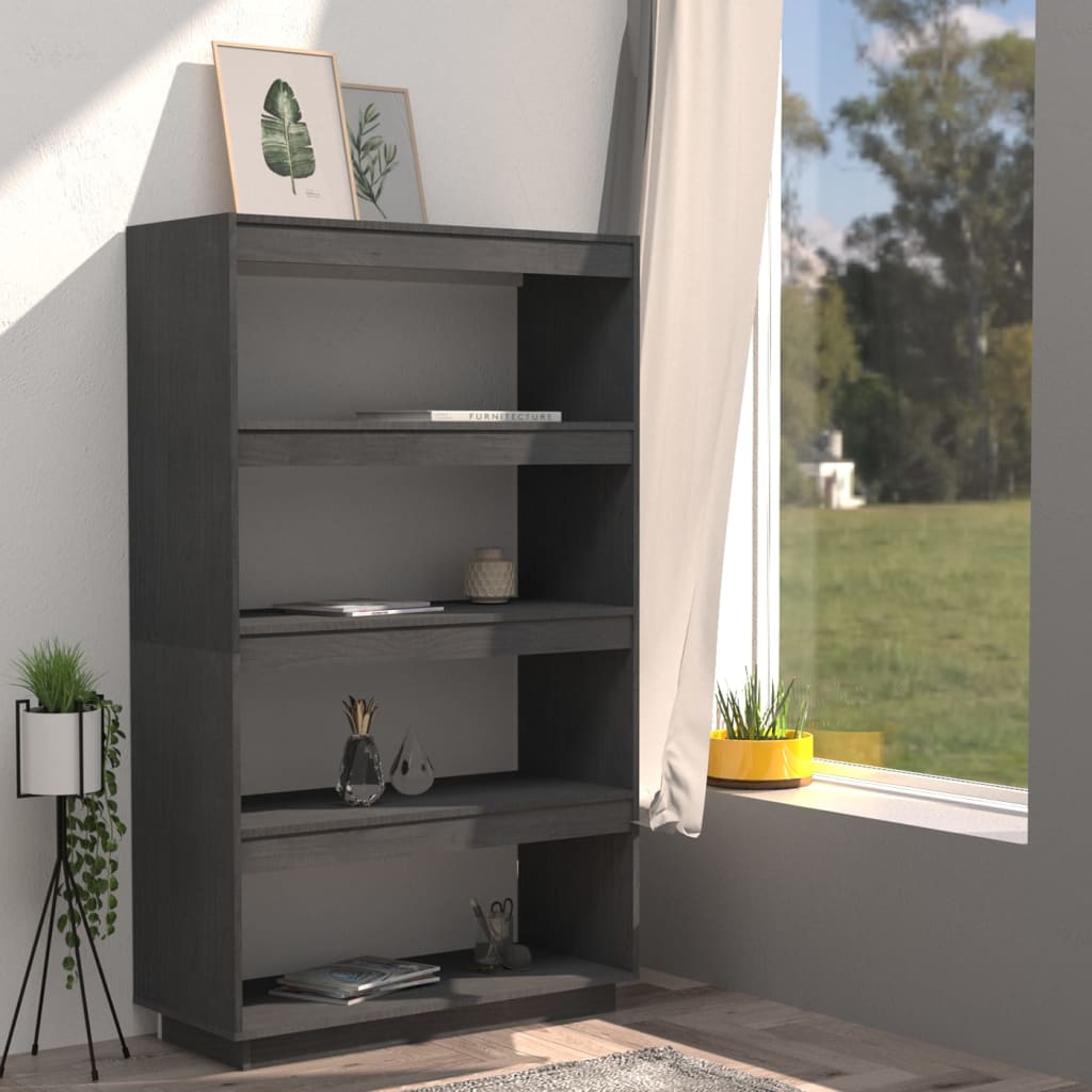 Bibliothèque/Séparateur de pièce Gris 80x35x135 cm Pin massif - XIOS