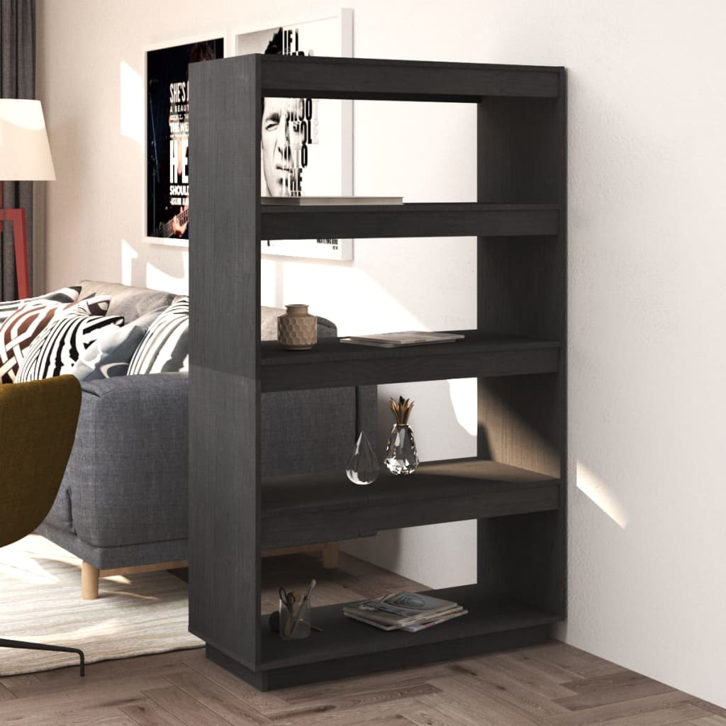 Bibliothèque/Séparateur de pièce Gris 80x35x135 cm Pin massif - XIOS