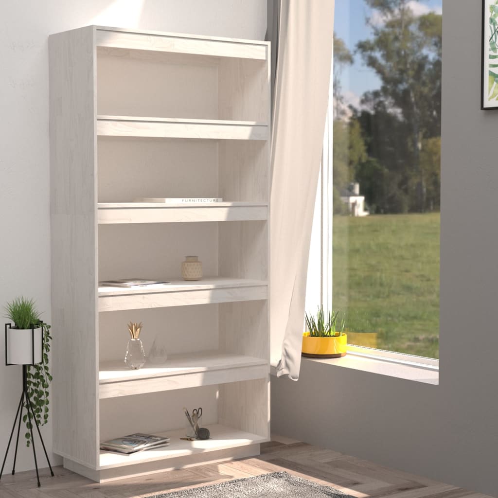 Bibliothèque/Séparateur de pièce Blanc 80x35x167 cm Pin massif - XIOS
