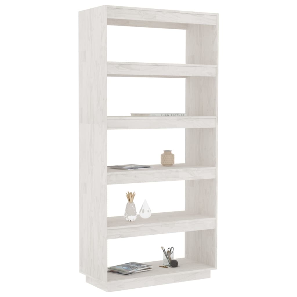 Bibliothèque/Séparateur de pièce Blanc 80x35x167 cm Pin massif - XIOS