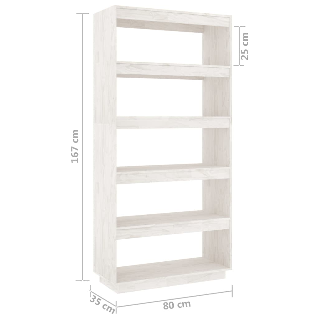 Bibliothèque/Séparateur de pièce Blanc 80x35x167 cm Pin massif - XIOS