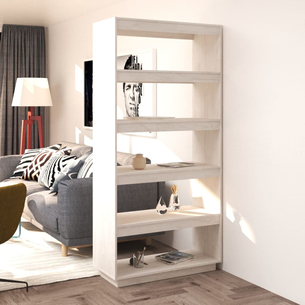 Bibliothèque/Séparateur de pièce Blanc 80x35x167 cm Pin massif - XIOS