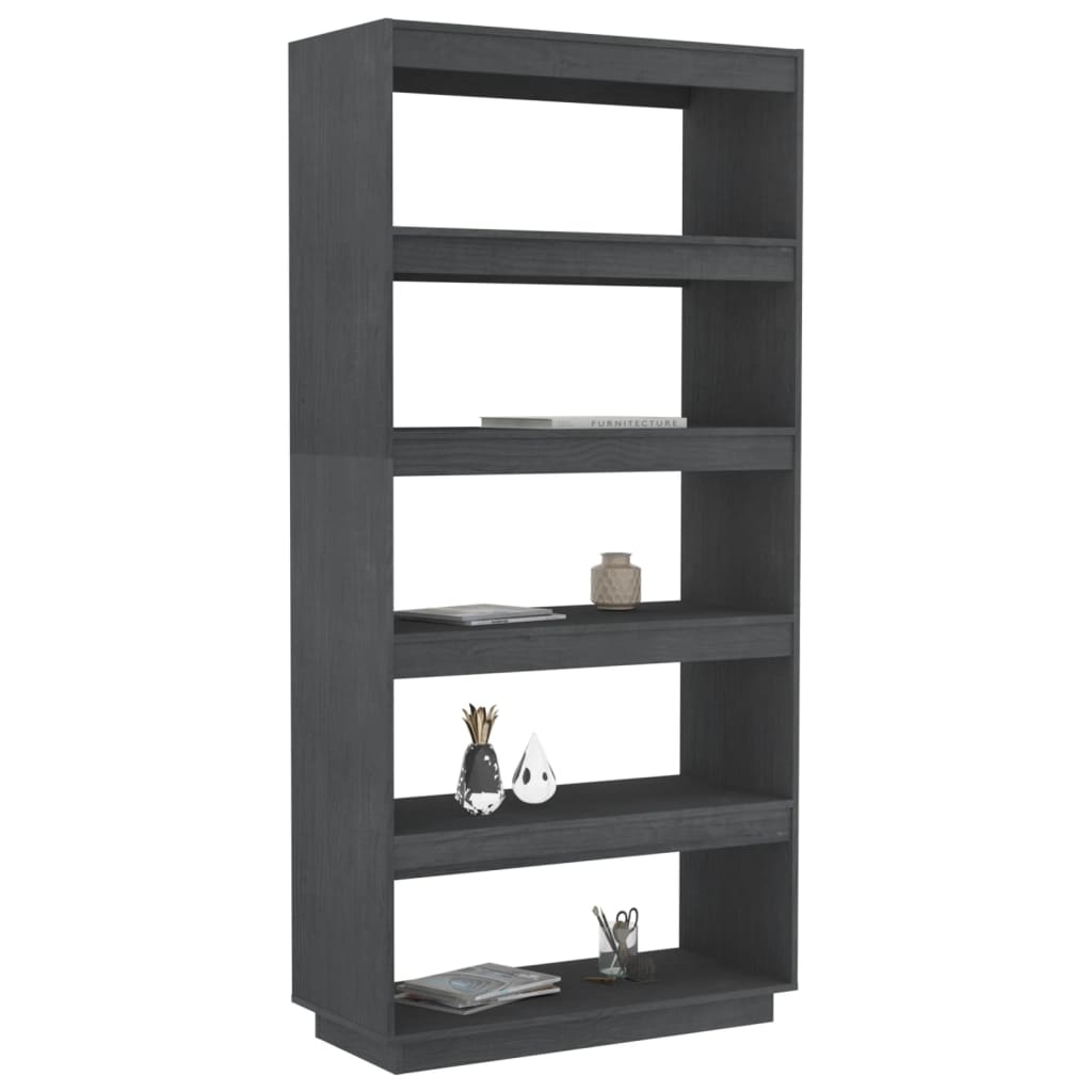 Bibliothèque/Séparateur de pièce Gris 80x35x167 cm Pin massif - XIOS