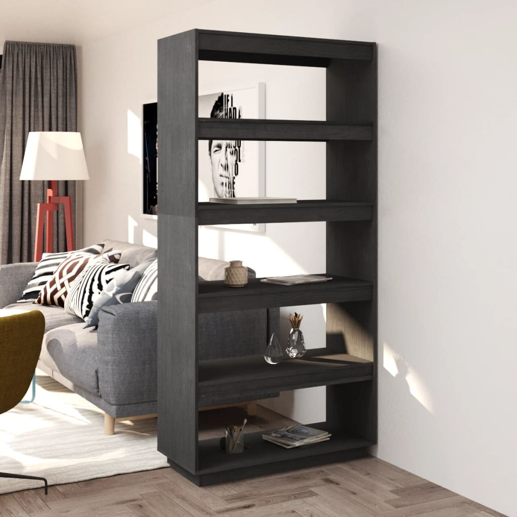 Bibliothèque/Séparateur de pièce Gris 80x35x167 cm Pin massif - XIOS