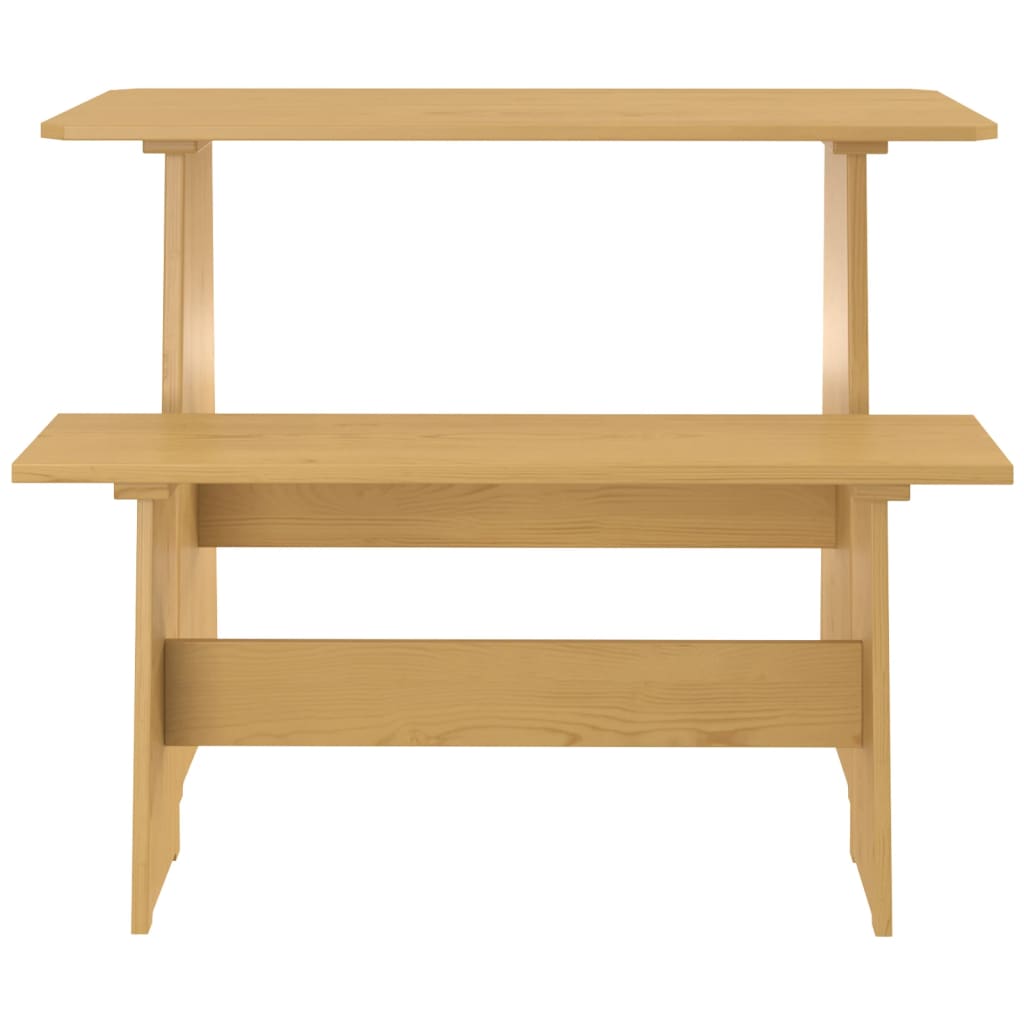 Ensemble à manger REINE 3 pcs marron miel bois de pin massif - XIOS