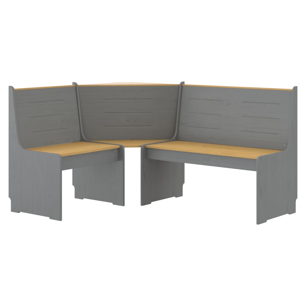 Ensemble à manger REINE 3 pcs marron miel gris bois pin massif - XIOS