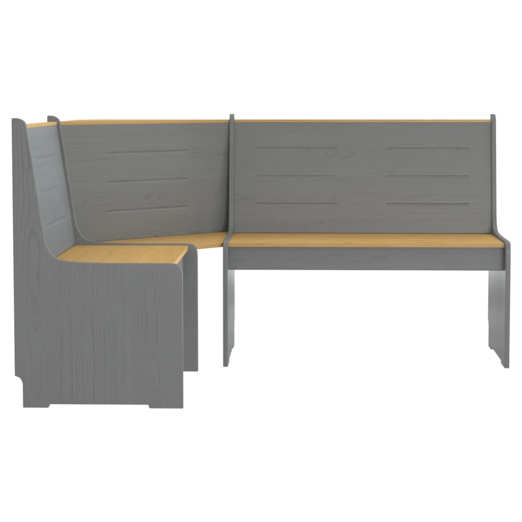 Ensemble à manger REINE 3 pcs marron miel gris bois pin massif - XIOS