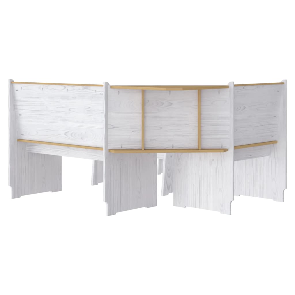 Ensemble à manger REINE 3 pcs marron miel blanc bois pin massif - XIOS