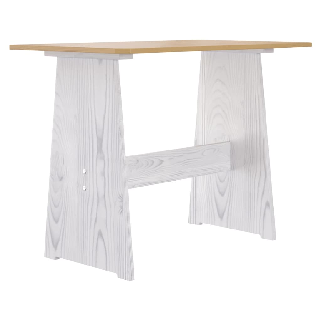 Ensemble à manger REINE 3 pcs marron miel blanc bois pin massif - XIOS