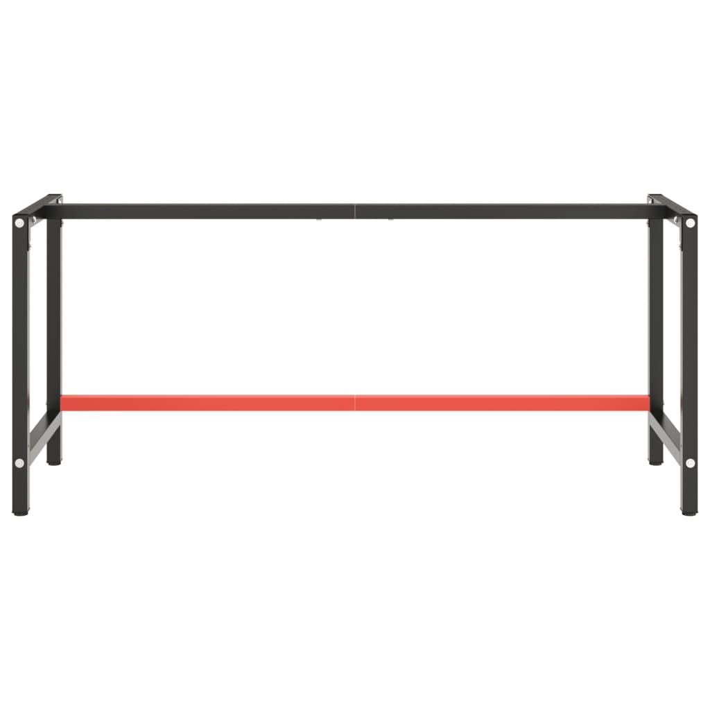 Cadre de banc de travail Noir et rouge mat 180x57x79 cm Métal - XIOS