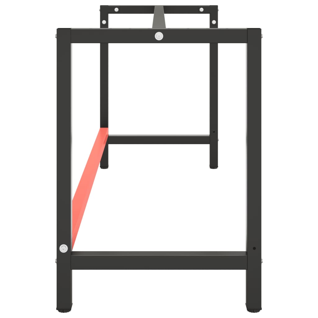 Cadre de banc de travail Noir et rouge mat 180x57x79 cm Métal - XIOS