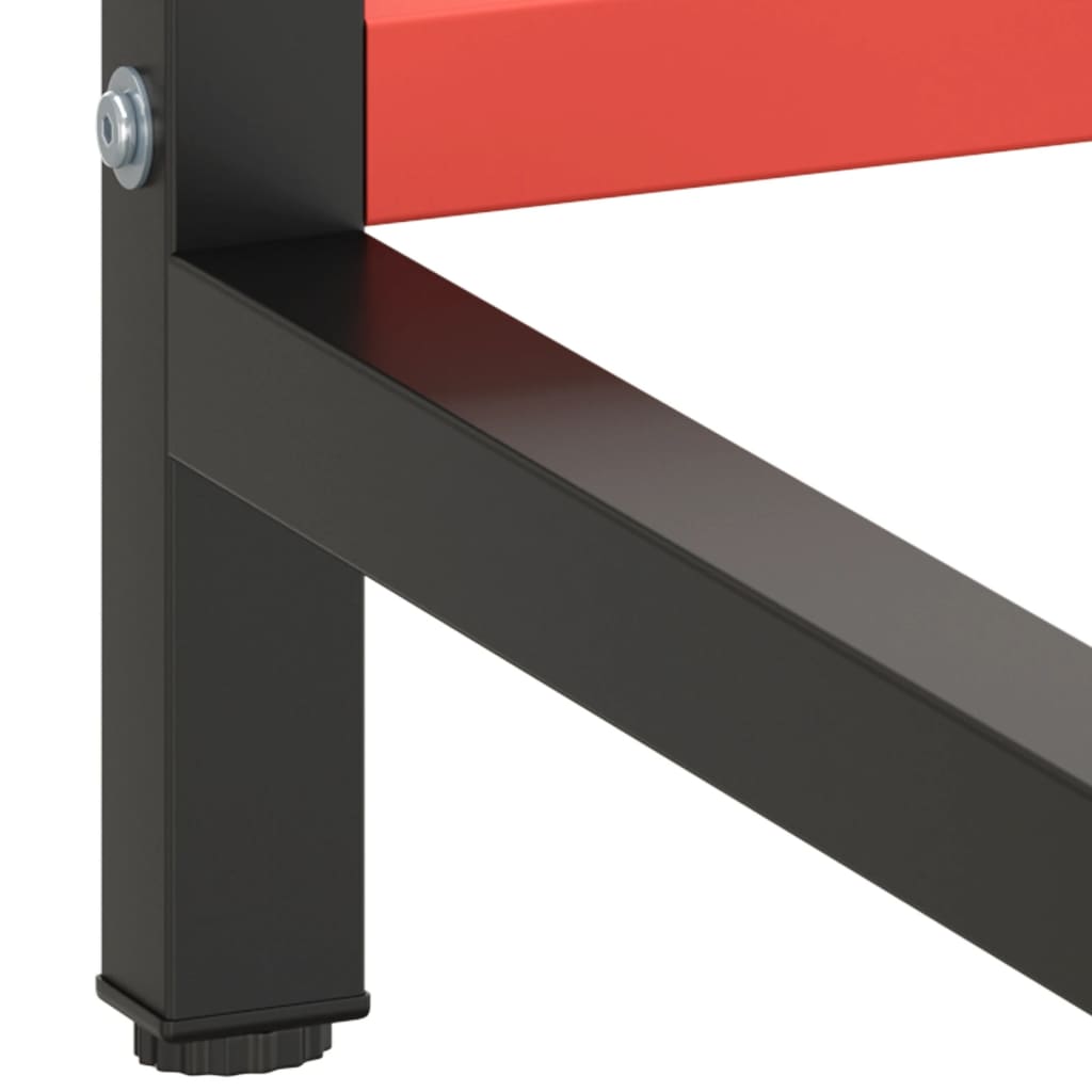 Cadre de banc de travail Noir et rouge mat 180x57x79 cm Métal - XIOS