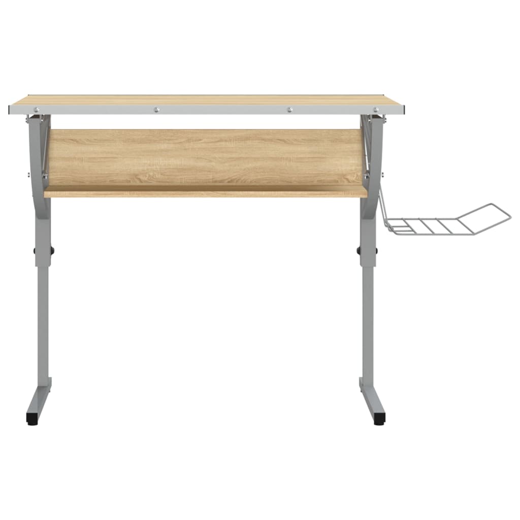 Bureau d'artisanat chêne sonoma et gris 110x53x(58-87) cm - XIOS