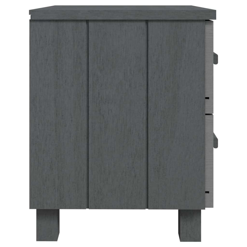 Table de chevet HAMAR Gris foncé 40x35x44,5 cm Bois pin massif - XIOS