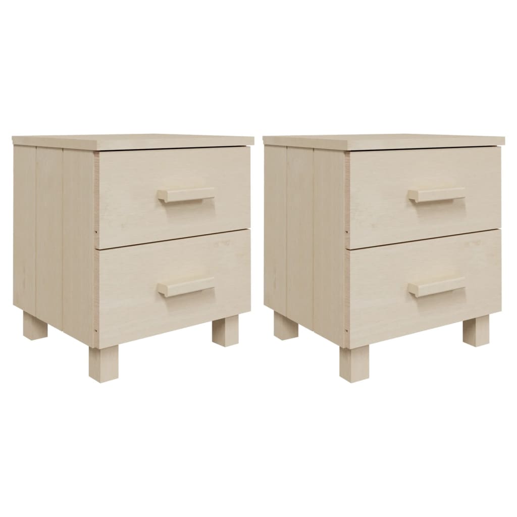 Tables de chevet HAMAR 2pcs Marron miel 40x35x44,5cm Bois - XIOS