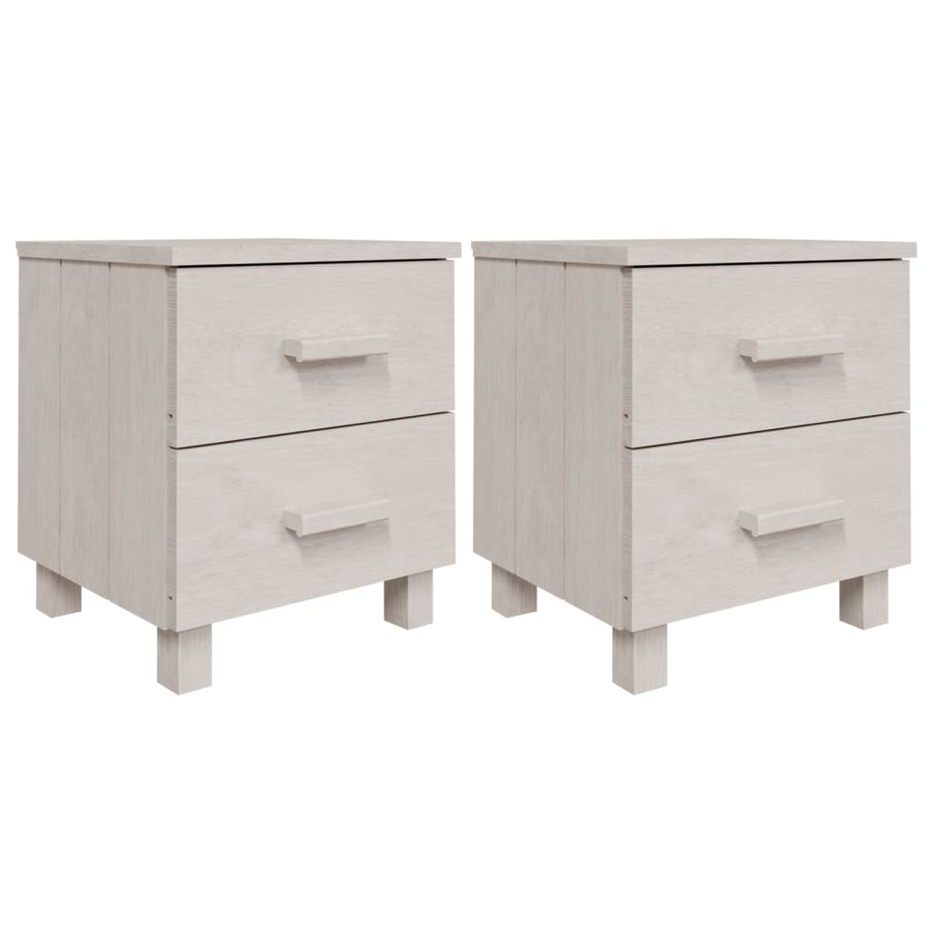 Tables de chevet HAMAR 2 pcs Blanc 40x35x44,5 cm Bois massif - XIOS