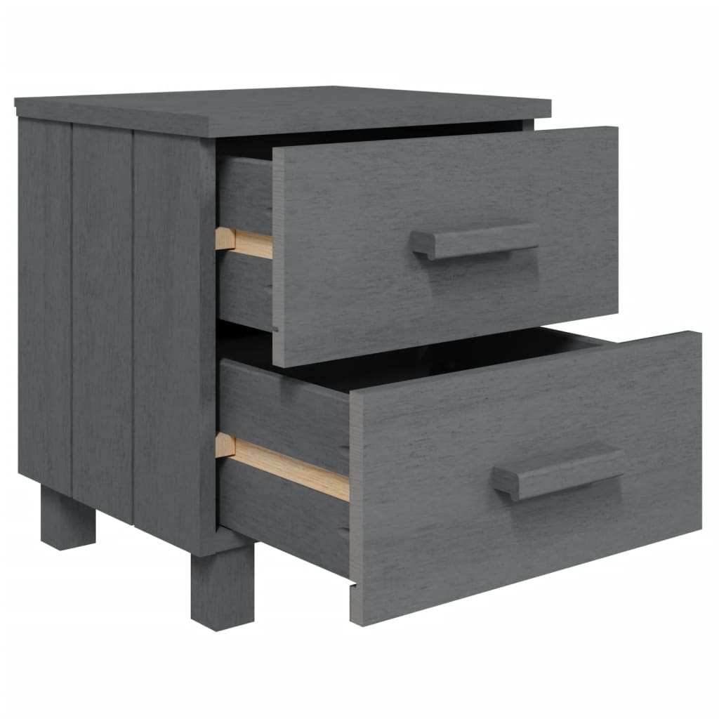 Tables de chevet HAMAR 2pcs Gris foncé 40x35x44,5cm Bois massif - XIOS
