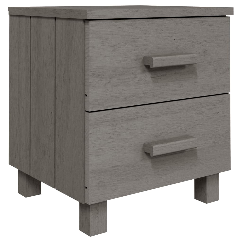 Tables de chevet HAMAR 2pcs Gris clair 40x35x44,5cm Bois massif - XIOS