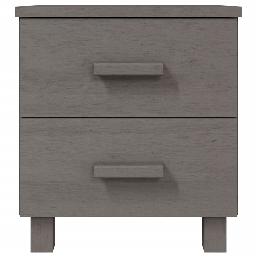 Tables de chevet HAMAR 2pcs Gris clair 40x35x44,5cm Bois massif - XIOS