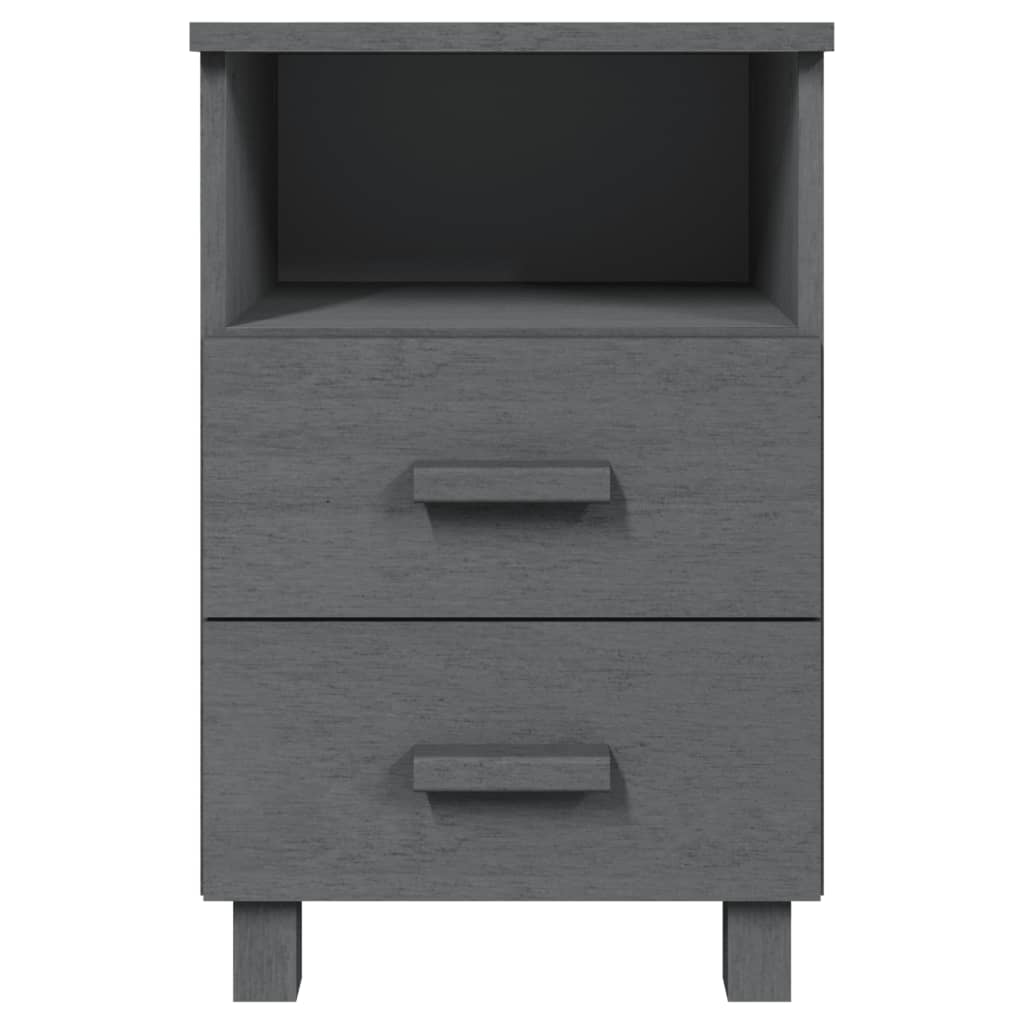 Table de chevet HAMAR Gris foncé 40x35x62 cm Bois de pin massif - XIOS