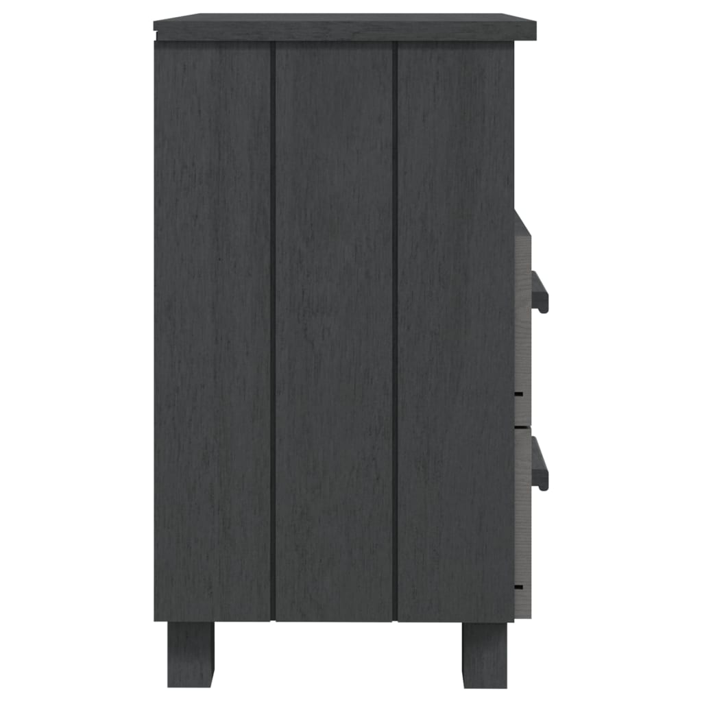 Table de chevet HAMAR Gris foncé 40x35x62 cm Bois de pin massif - XIOS