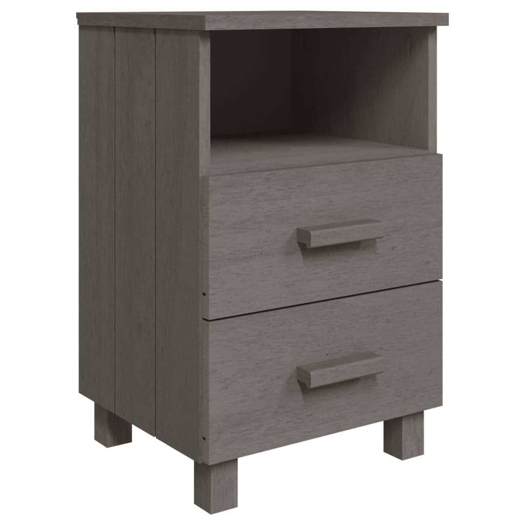 Table de chevet HAMAR Gris clair 40x35x62 cm Bois de pin massif - XIOS