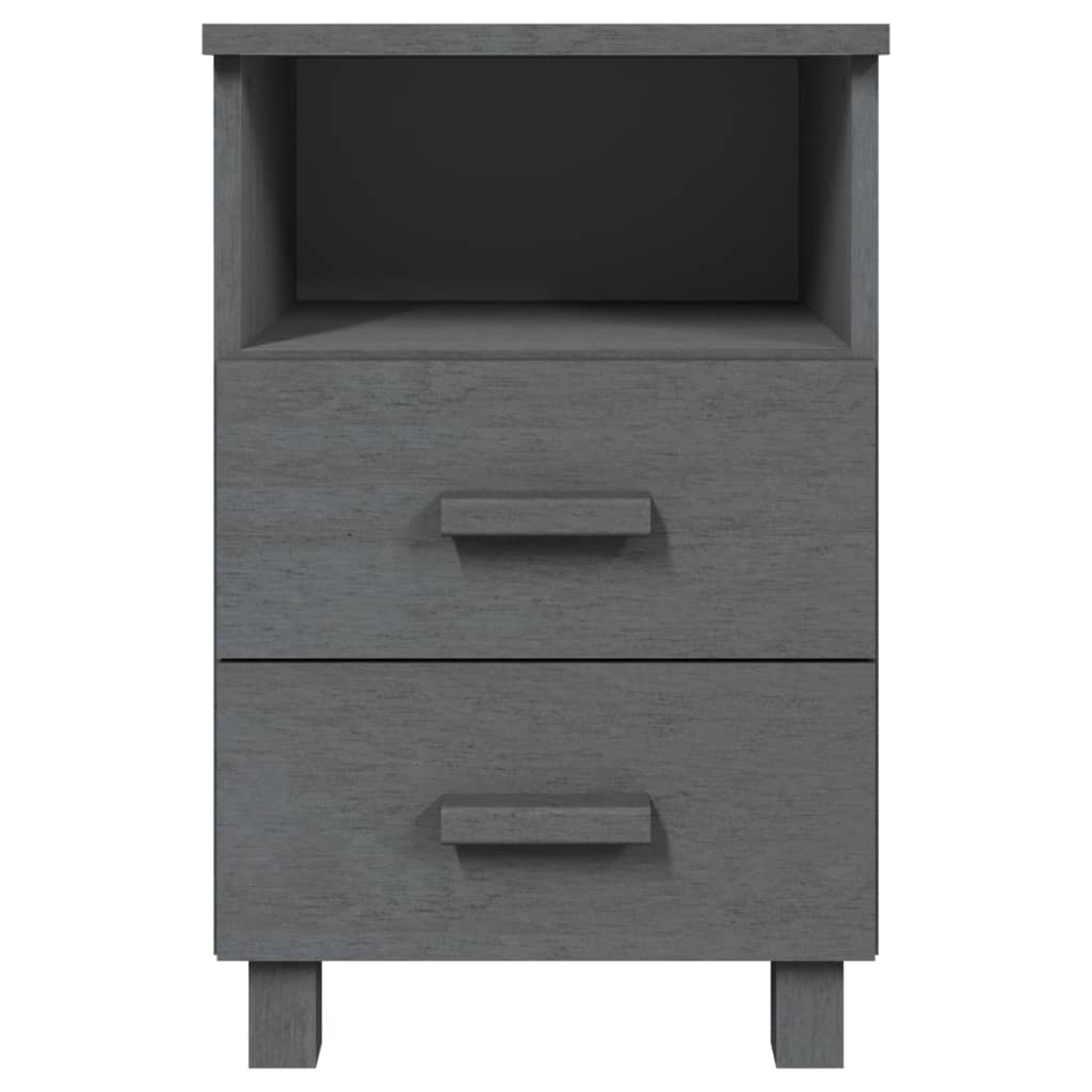 Tables de chevet HAMAR 2 pcs Gris foncé 40x35x62 cm Bois massif