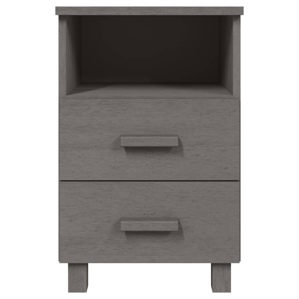 Tables de chevet HAMAR 2 pcs Gris clair 40x35x62 cm Bois massif - XIOS