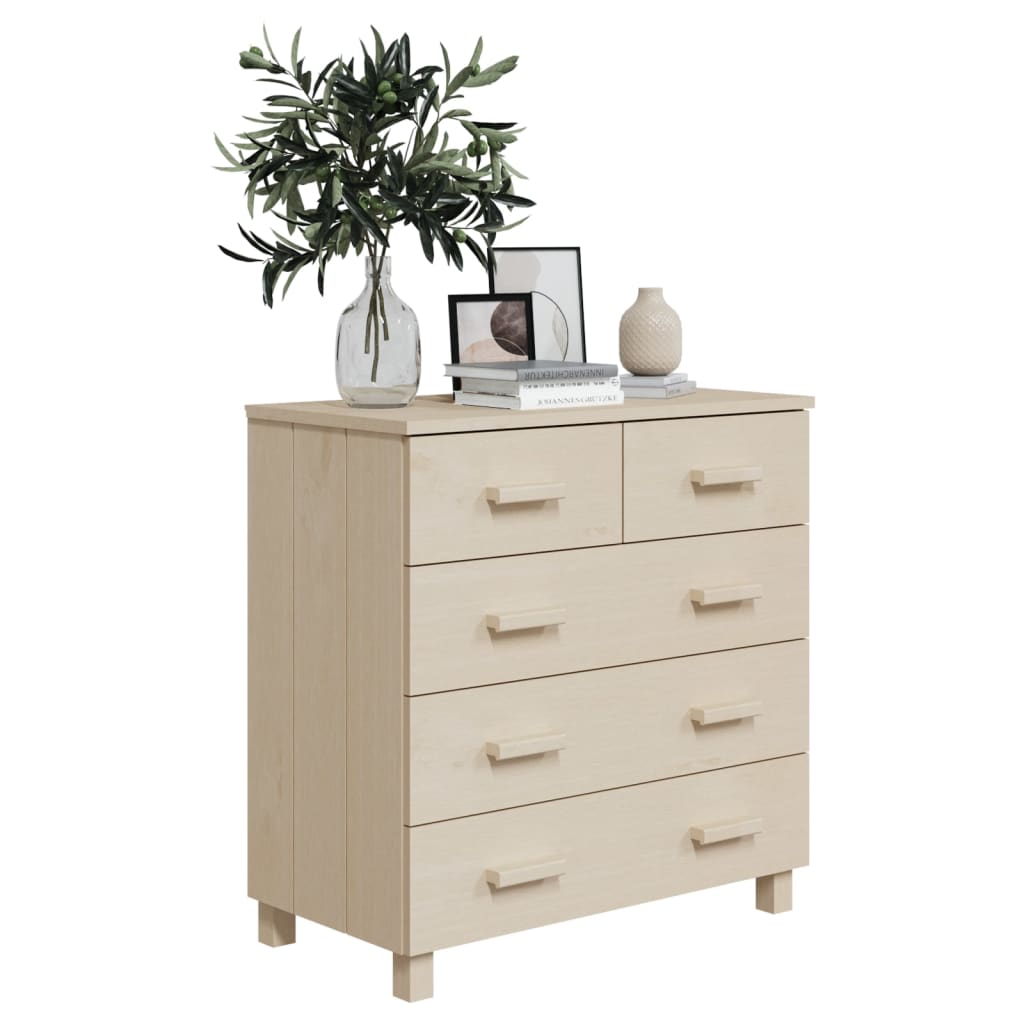 Buffet HAMAR Marron miel 79x40x80 cm Bois massif de pin - XIOS