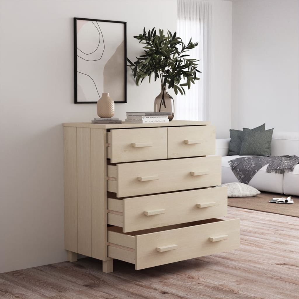 Buffet HAMAR Marron miel 79x40x80 cm Bois massif de pin - XIOS