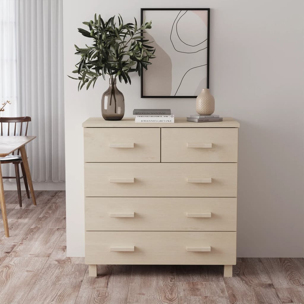 Buffet HAMAR Marron miel 79x40x80 cm Bois massif de pin - XIOS