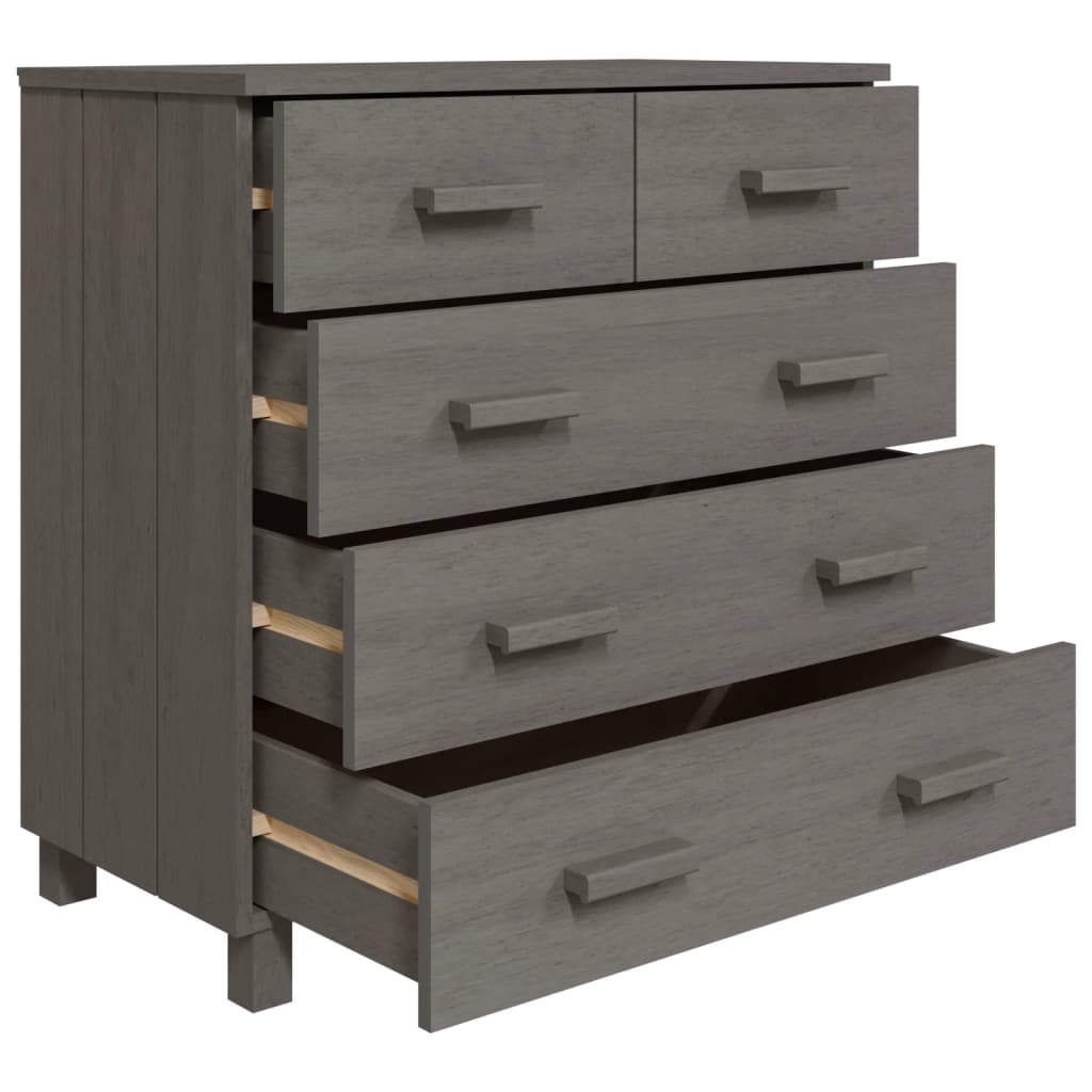 Buffet HAMAR Gris clair 79x40x80 cm Bois massif de pin - XIOS