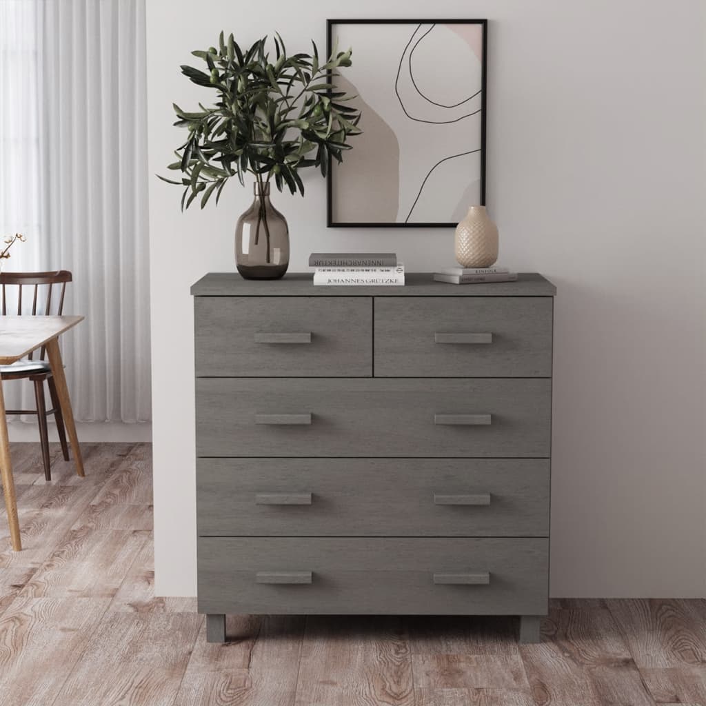 Buffet HAMAR Gris clair 79x40x80 cm Bois massif de pin - XIOS
