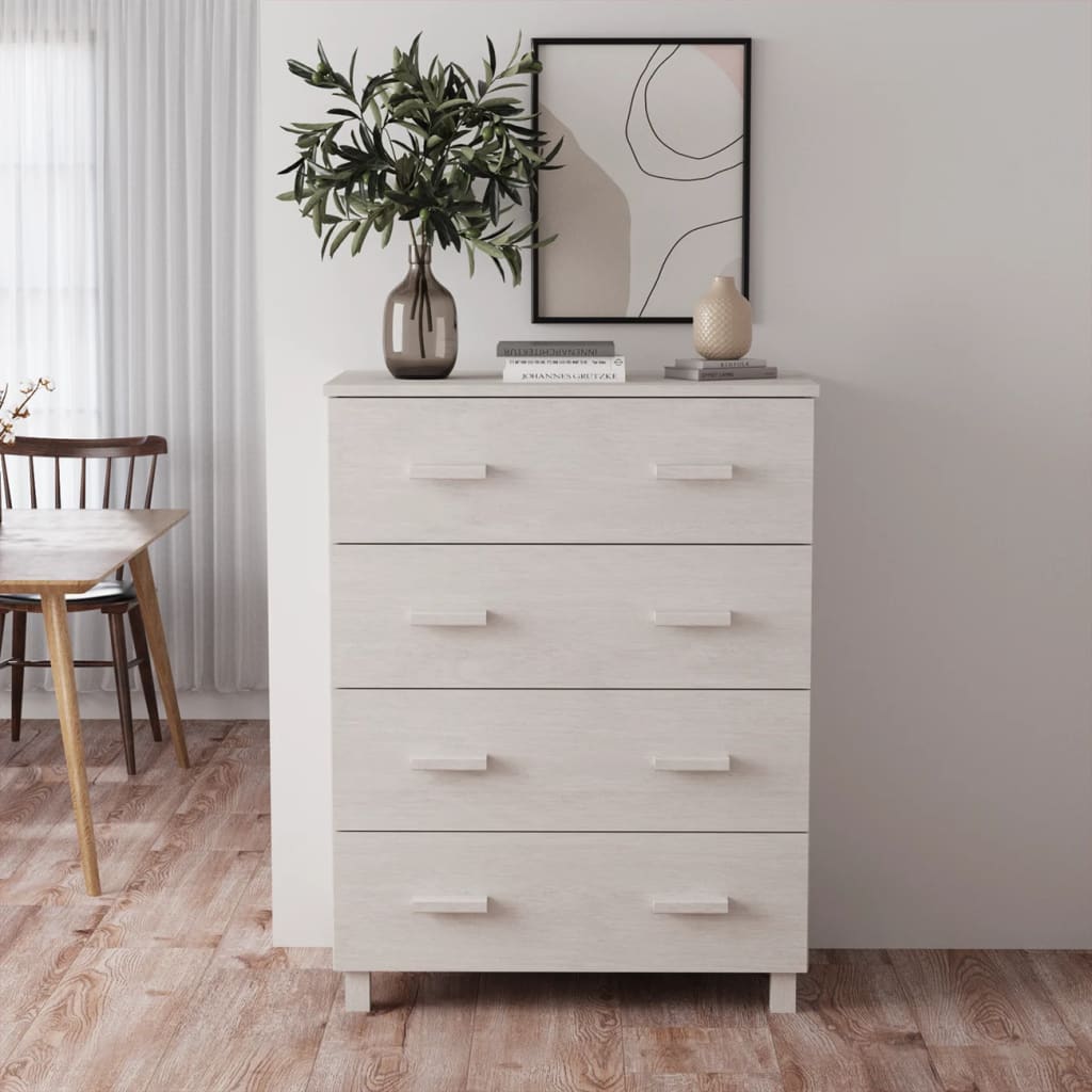 Buffet HAMAR Blanc 79x40x103,5 cm Bois massif de pin - XIOS