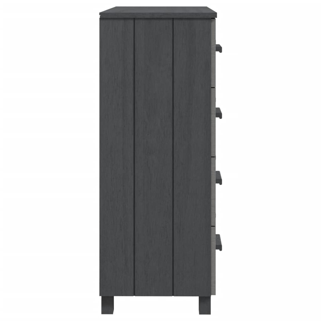 Buffet HAMAR Gris foncé 79x40x103,5 cm Bois massif de pin - XIOS