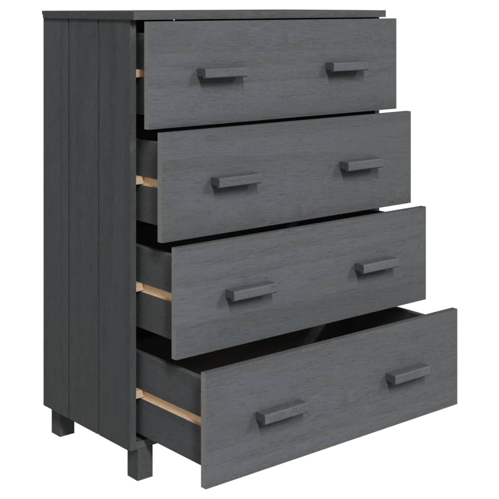 Buffet HAMAR Gris foncé 79x40x103,5 cm Bois massif de pin - XIOS