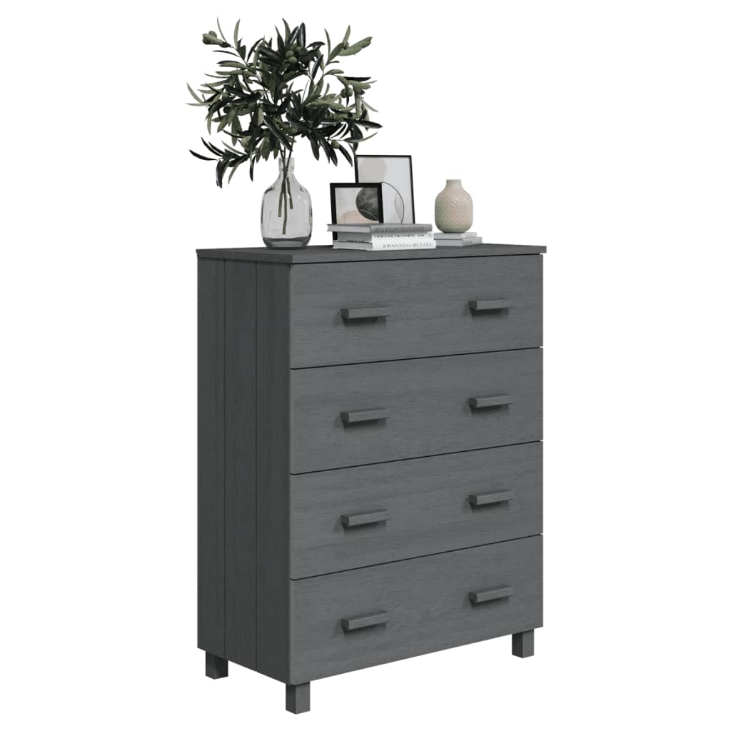 Buffet HAMAR Gris foncé 79x40x103,5 cm Bois massif de pin - XIOS