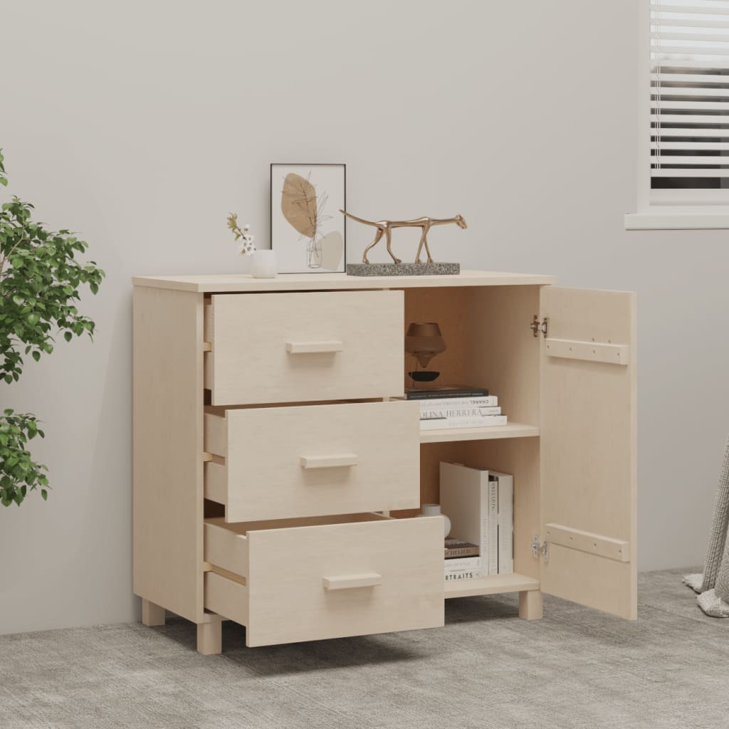 Buffet HAMAR Marron miel 90x40x80 cm Bois massif de pin - XIOS