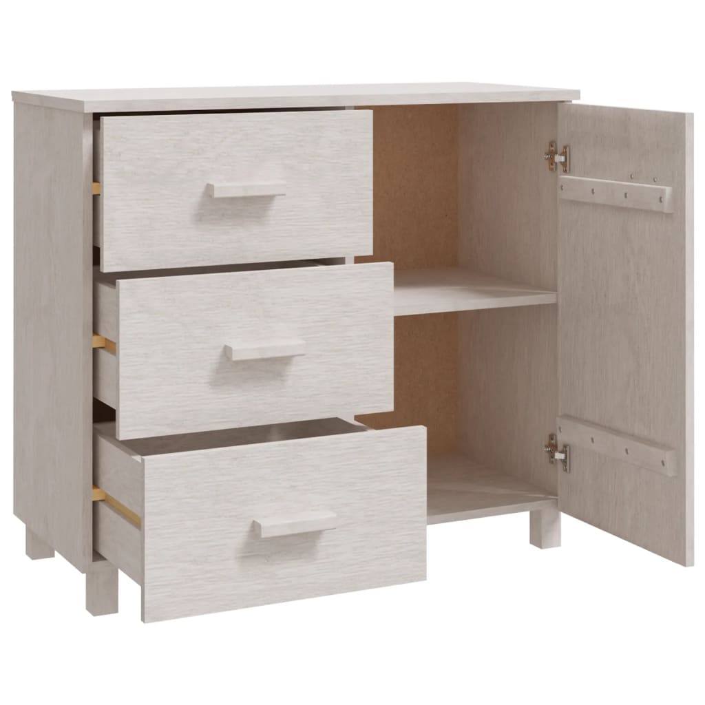 Buffet HAMAR Blanc 90x40x80 cm Bois massif de pin - XIOS